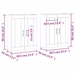 vidaXL Wall Mounted Cabinets Wall Storage Cabinet 2 pcs White Engineered Wood