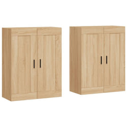 vidaXL Wall Mounted Cabinets Storage Cabinet 2 pcs Sonoma Oak Engineered Wood