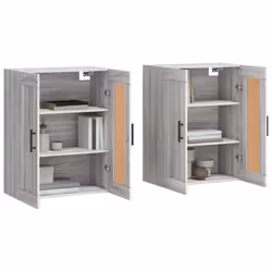 vidaXL Wall Mounted Cabinets Side Cabinet 2 pcs Grey Sonoma Engineered Wood