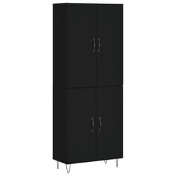 vidaXL Highboard Sideboard Storage Cabinet Home Side Cabinet Engineered Wood - black, 2 doors