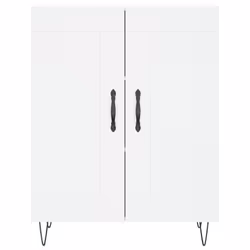 vidaXL Highboard Sideboard Storage Cabinet Home Side Cabinet Engineered Wood - white, 2 wood doors - Additional view 7