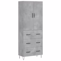 vidaXL Highboard Sideboard Storage Cabinet Home Side Cabinet Engineered Wood - concrete grey, 3 drawers
