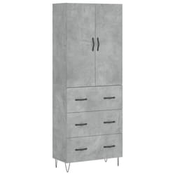 vidaXL Highboard Sideboard Storage Cabinet Home Side Cabinet Engineered Wood - concrete grey, 3 drawers