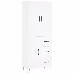 vidaXL Highboard Sideboard Storage Cabinet Home Side Cabinet Engineered Wood - white, 1 door 3 drawers