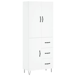 vidaXL Highboard Sideboard Storage Cabinet Home Side Cabinet Engineered Wood - white, 1 door 3 drawers