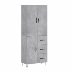 vidaXL Highboard Sideboard Storage Cabinet Home Side Cabinet Engineered Wood - concrete grey, 1 door 3 drawers