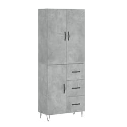 vidaXL Highboard Sideboard Storage Cabinet Home Side Cabinet Engineered Wood - concrete grey, 1 door 3 drawers