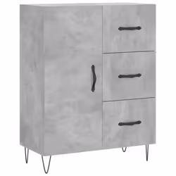 vidaXL Highboard Sideboard Storage Cabinet Home Side Cabinet Engineered Wood - concrete grey, 1 door 3 drawers - Additional view 6