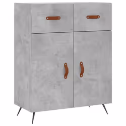vidaXL Highboard Sideboard Storage Cabinet Side Cabinet Black Engineered Wood - concrete grey, 2 doors 2 drawers - Additional view 6