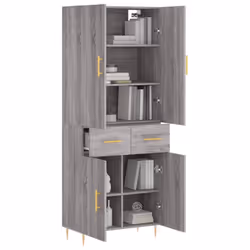 vidaXL Highboard Sideboard Storage Cabinet Side Cabinet White Engineered Wood - grey sonoma, 2 doors 2 drawers - Additional view 2
