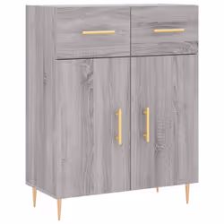vidaXL Highboard Sideboard Storage Cabinet Side Cabinet White Engineered Wood - grey sonoma, 2 doors 2 drawers - Additional view 6