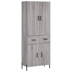 vidaXL Highboard Sideboard Storage Cabinet Side Cabinet White Engineered Wood - grey sonoma, 2 doors 2 drawers
