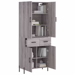 vidaXL Highboard Sideboard Storage Cabinet Side Cabinet White Engineered Wood - grey sonoma, 2 doors 2 drawers - Additional view 2