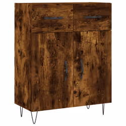 vidaXL Highboard Sideboard Storage Cabinet Home Side Cabinet Engineered Wood - smoked oak, 2 doors 2 drawers - Additional view 6