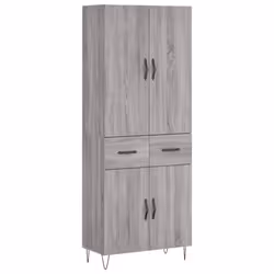 vidaXL Highboard Sideboard Storage Cabinet Home Side Cabinet Engineered Wood - grey sonoma, 2 doors 2 drawers