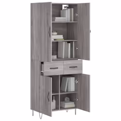 vidaXL Highboard Sideboard Storage Cabinet Home Side Cabinet Engineered Wood - grey sonoma, 2 doors 2 drawers