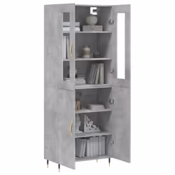 vidaXL Highboard Sideboard Tall Storage Cabinet Side Cabinet Engineered Wood - concrete grey, 2 doors - Additional view 2
