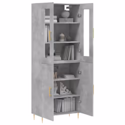 vidaXL Highboard Sideboard Tall Storage Cabinet Side Cabinet Engineered Wood - concrete grey, 2 doors - Additional view 2