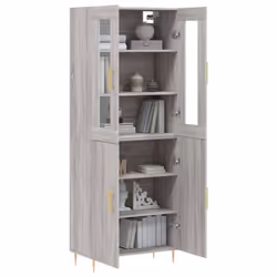 vidaXL Highboard Sideboard Tall Storage Cabinet Side Cabinet Engineered Wood - grey sonoma, 2 doors - Additional view 2