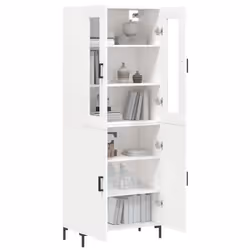 vidaXL Highboard Sideboard Tall Storage Cabinet Side Cabinet Engineered Wood - white, 2 doors