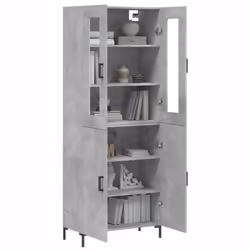 vidaXL Highboard Sideboard Tall Storage Cabinet Side Cabinet Engineered Wood - concrete grey, 2 doors - Additional view 2