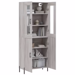 vidaXL Highboard Sideboard Tall Storage Cabinet Side Cabinet Engineered Wood - grey sonoma, 2 doors - Additional view 2