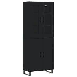 vidaXL Highboard Sideboard Cupboard Side Board Storage Cabinet Engineered Wood - black, 2 doors