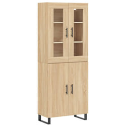 vidaXL Highboard Sideboard Cupboard Side Board Storage Cabinet Engineered Wood - sonoma oak, 2 doors