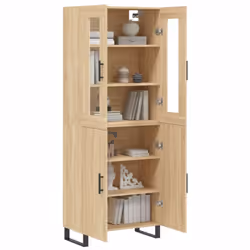 vidaXL Highboard Sideboard Cupboard Side Board Storage Cabinet Engineered Wood - sonoma oak, 2 doors