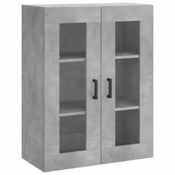 vidaXL Highboard Sideboard Tall Storage Cabinet Side Cabinet Engineered Wood - concrete grey, 2 glass doors - Additional view 4