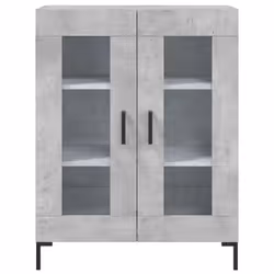 vidaXL Highboard Sideboard Tall Storage Cabinet Side Cabinet Engineered Wood - concrete grey, 2 glass doors - Additional view 7
