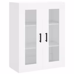 vidaXL Highboard Sideboard Tall Storage Cabinet Side Cabinet Engineered Wood - white, 2 glass doors - Additional view 4