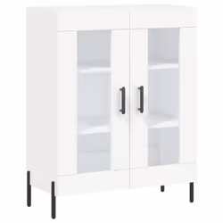 vidaXL Highboard Sideboard Tall Storage Cabinet Side Cabinet Engineered Wood - white, 2 glass doors - Additional view 6