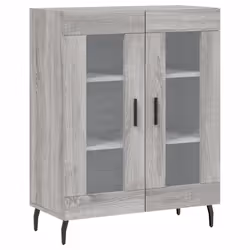 vidaXL Highboard Sideboard Tall Storage Cabinet Side Cabinet Engineered Wood - grey sonoma, 2 glass doors - Additional view 6