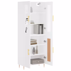 vidaXL Highboard Sideboard Tall Storage Cabinet Side Cabinet Engineered Wood - white, 2 wood doors - Additional view 2