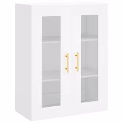 vidaXL Highboard Sideboard Tall Storage Cabinet Side Cabinet Engineered Wood - white, 2 wood doors - Additional view 4