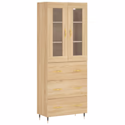 vidaXL Highboard Sideboard Cupboard Storage Cabinet Sonoma Oak Engineered Wood