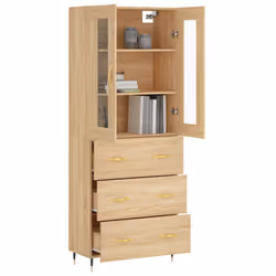 vidaXL Highboard Sideboard Cupboard Storage Cabinet Sonoma Oak Engineered Wood