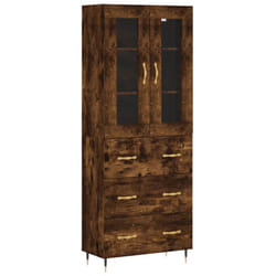 vidaXL Highboard Sideboard Cupboard Storage Cabinet Smoked Oak Engineered Wood