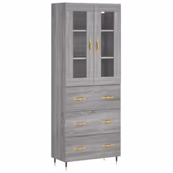 vidaXL Highboard Sideboard Cupboard Side Cabinet Grey Sonoma Engineered Wood