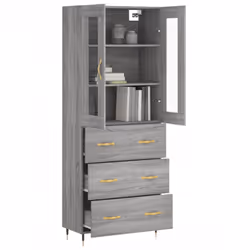 vidaXL Highboard Sideboard Cupboard Side Cabinet Grey Sonoma Engineered Wood