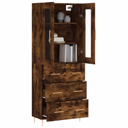 vidaXL Highboard Sideboard Cupboard Storage Cabinet Smoked Oak Engineered Wood