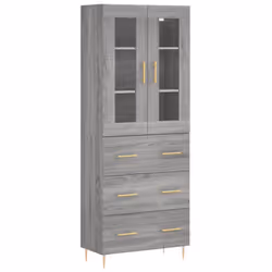 vidaXL Highboard Sideboard Cupboard Side Cabinet Grey Sonoma Engineered Wood