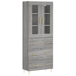 vidaXL Highboard Sideboard Cupboard Side Cabinet Grey Sonoma Engineered Wood