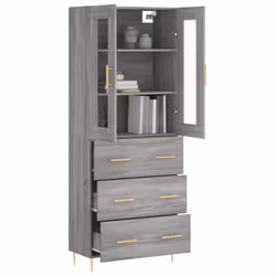 vidaXL Highboard Sideboard Cupboard Side Cabinet Grey Sonoma Engineered Wood