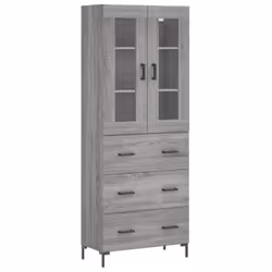 vidaXL Highboard Sideboard Cupboard Side Cabinet Grey Sonoma Engineered Wood