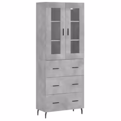 vidaXL Highboard Sideboard Tall Storage Cabinet Side Cabinet Engineered Wood - concrete grey, 3 drawers
