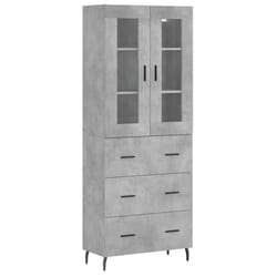 vidaXL Highboard Sideboard Tall Storage Cabinet Side Cabinet Engineered Wood - concrete grey, 3 drawers
