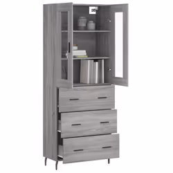 vidaXL Highboard Sideboard Tall Storage Cabinet Side Cabinet Engineered Wood - grey sonoma, 3 drawers - Additional view 2