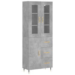 vidaXL Highboard Sideboard Tall Storage Cabinet Side Cabinet Engineered Wood - concrete grey, 1 door 3 drawers